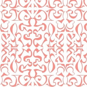 ARABESQUE Peach on White