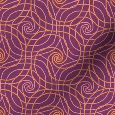Coral and Mauve Overlapping Spirals