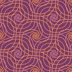 Coral and Mauve Overlapping Spirals