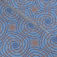 Blue and Orange Overlapping Spirals