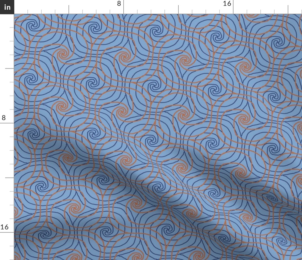 Blue and Orange Overlapping Spirals