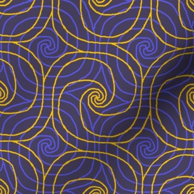 Navy and Yellow Overlapping Spirals