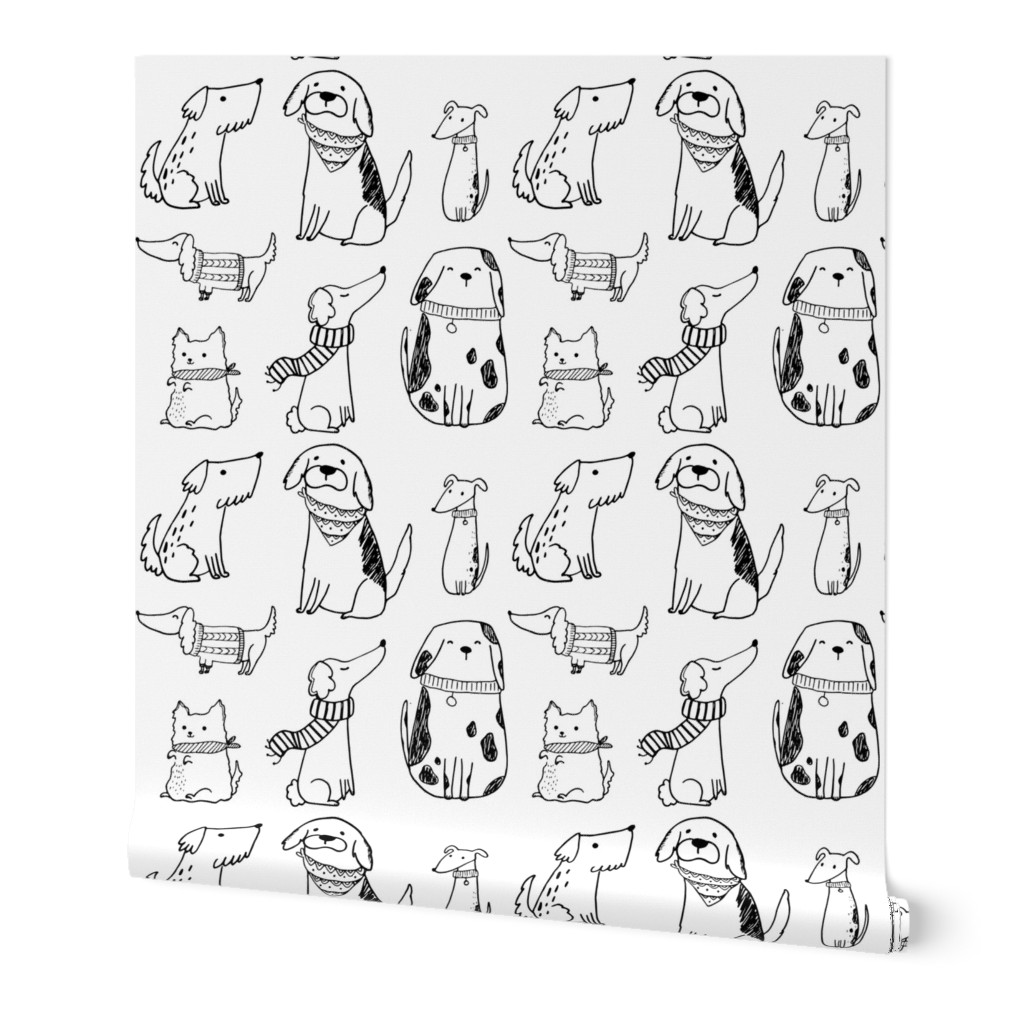 Dogs and Puppies Illustration / Dog Wallpaper | Spoonflower