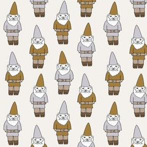 gnome fabric // winter christmas gnomes elves design mythical magic fantasy - natural