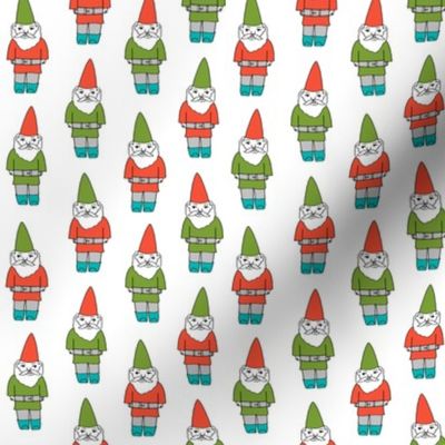 gnome fabric // winter christmas gnomes elves design mythical magic fantasy - bright 