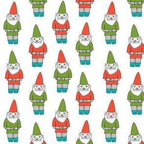 gnome fabric // winter christmas gnomes elves design mythical magic fantasy - bright 