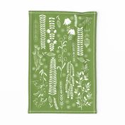 Forever Green Botanical Print Tea Towel