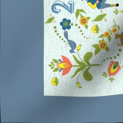 2024 Swedish Garden Towel Blue