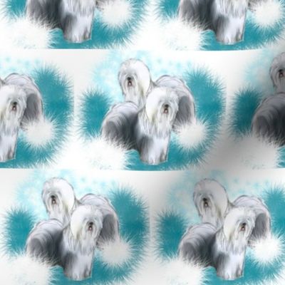 Old English Sheepdog Fabric 