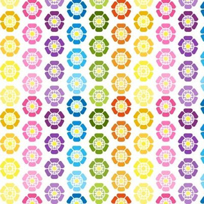 Retro Flower Rainbow Stripes