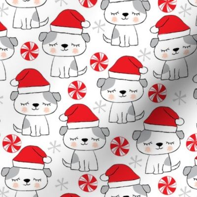 christmas-puppies on white