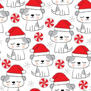 christmas-puppies on white
