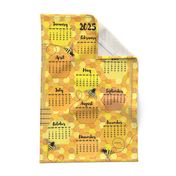 Bees on Honeycomb 2024 Calendar Tea Towel