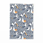 Sea Birds Bubbles Tea Towel