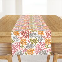 Fan Coral White Tea Towel