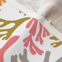 Fan Coral White Tea Towel