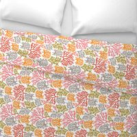 Fan Coral White Tea Towel