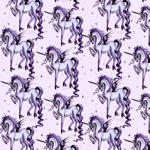 Purple Goth Unicorn with Bat Wings MEDIUM