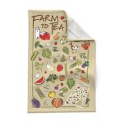 Farm to Tea Towel in a Tea Towel ©Julee Wood - TO PRINT CORRECTLY choose FAT QUARTER in any fabric 54" or wider