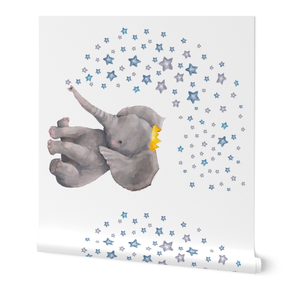 42"x36" Baby Elephant with Stars