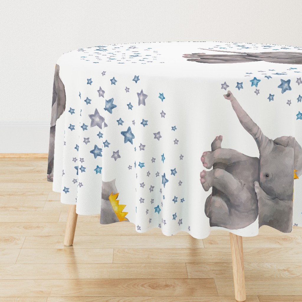 42"x36" Baby Elephant with Stars