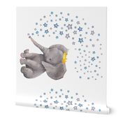 42"x36" Baby Elephant with Stars