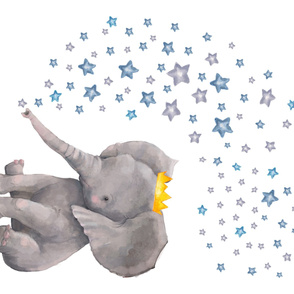 42"x36" Baby Elephant with Stars