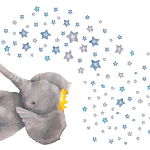 54"x36" Baby Elephant with Stars