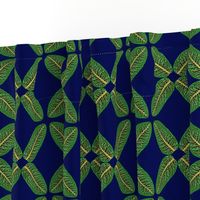 Leaf Pattern green on navy