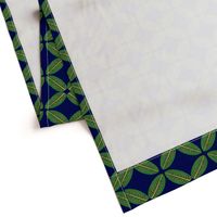 Leaf Pattern green on navy