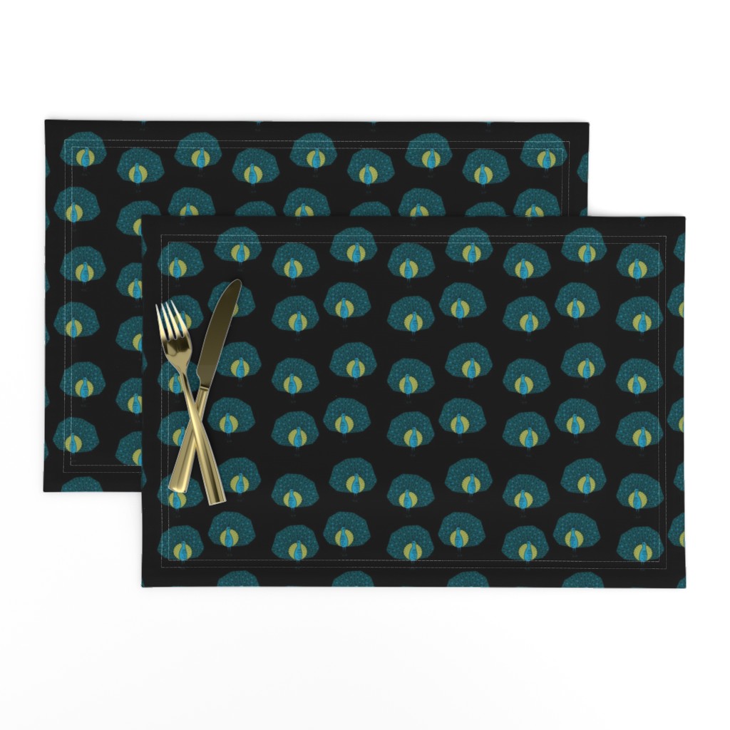 peacock fabric // bird animal peacocks nature design birder - dark