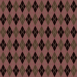 pink tan red argyle