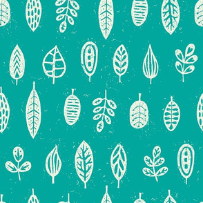 Leaf Collection in Teal