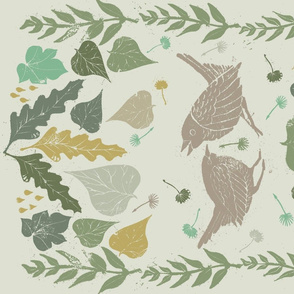 botanicalblockprintwithbirds