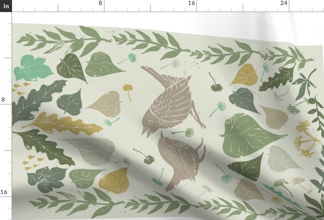 botanicalblockprintwithbirds