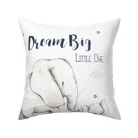 15.5"x15.5"  inside 18" square / Dream Big Blue Elephant / Boys