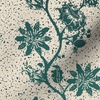 palampore wallpaper teal