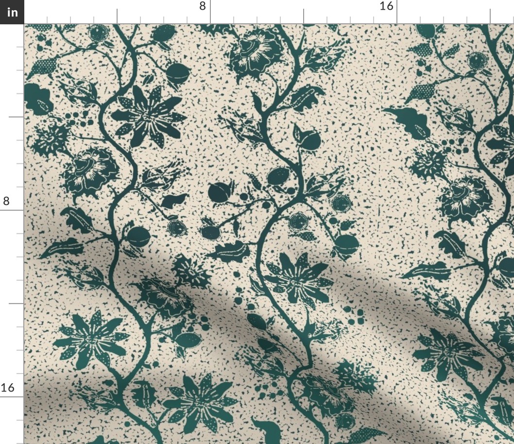 palampore wallpaper teal