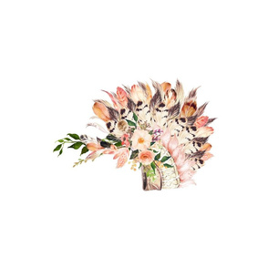 12" Peach Headdress