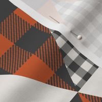 triangle quilt - buffalo plaid charcoal and burnt orange