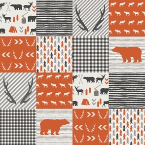 cheater quilt fabric hunting moose bear nursery design - baby