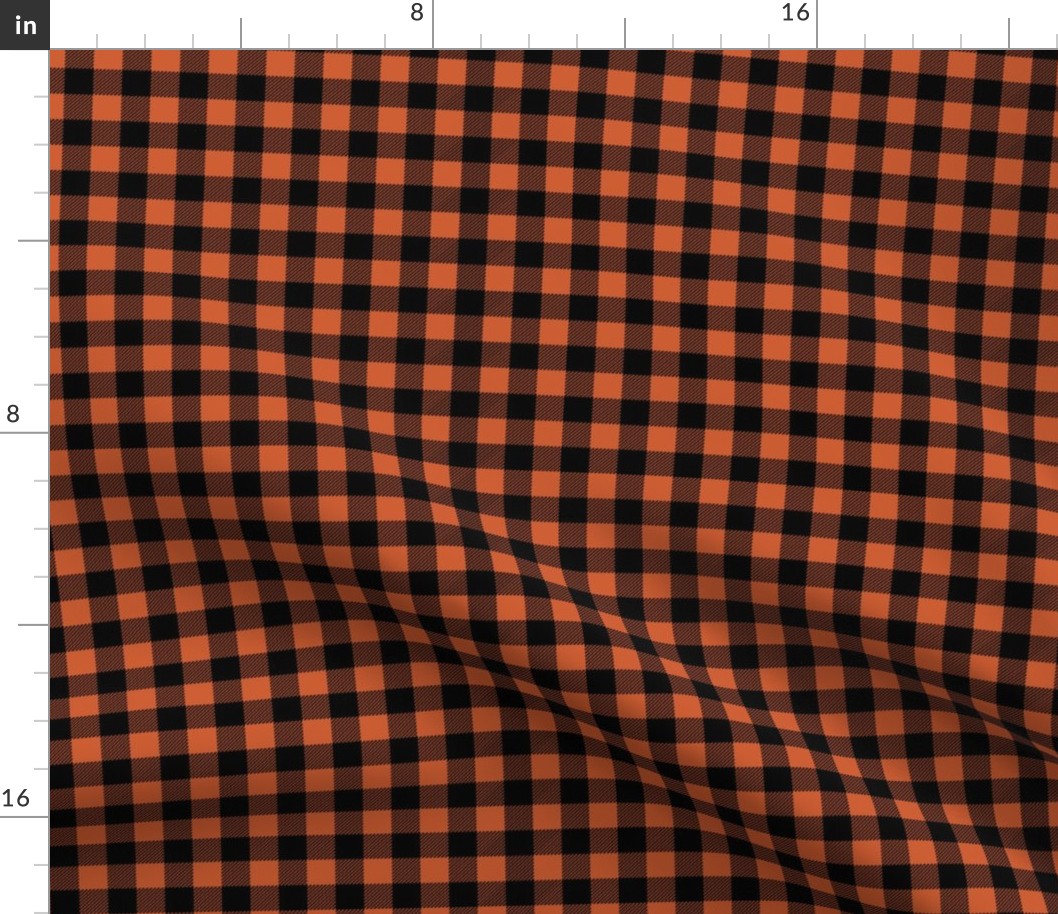 orange and black buffalo plaid