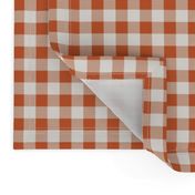 buffalo plaid orange and white