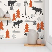 outdoors adventure burnt orange and charcoal fabric nursery baby boy