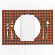 burnt orange and charcoal buffalo plaid fabric