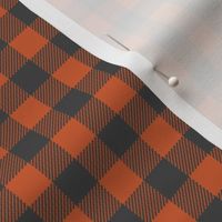 burnt orange and charcoal buffalo plaid fabric