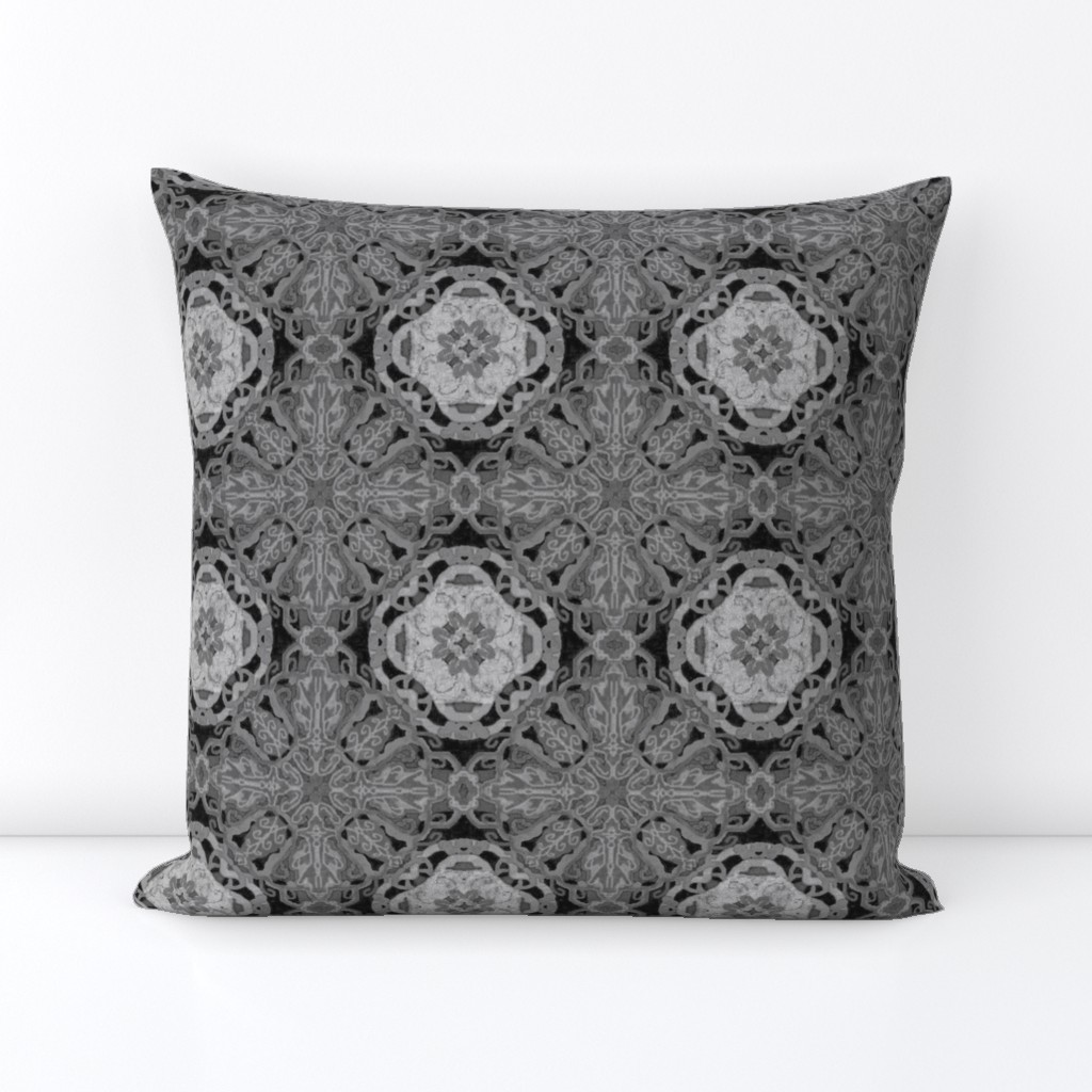 Ornate Flower motif, Slate gray