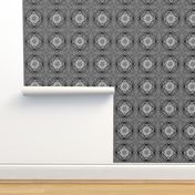 Ornate Flower motif, Slate gray