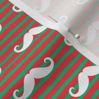mustaches on stripes - red and green