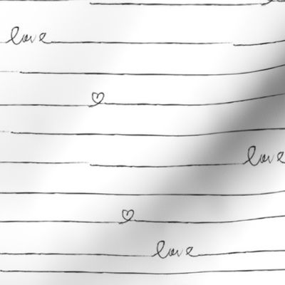Love Note // Black and White Stripes - Valentine's Day